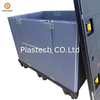 กล่องพลาสติกแบบพับได้สีฟ้า สําหรับการเก็บและบรรจุที่กําหนดเอง