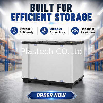 Two C Type Coaming Box for Auto Parts Packaging, EVA Lining Protective Pallet Box, Foldable Sleeve Container Stackable